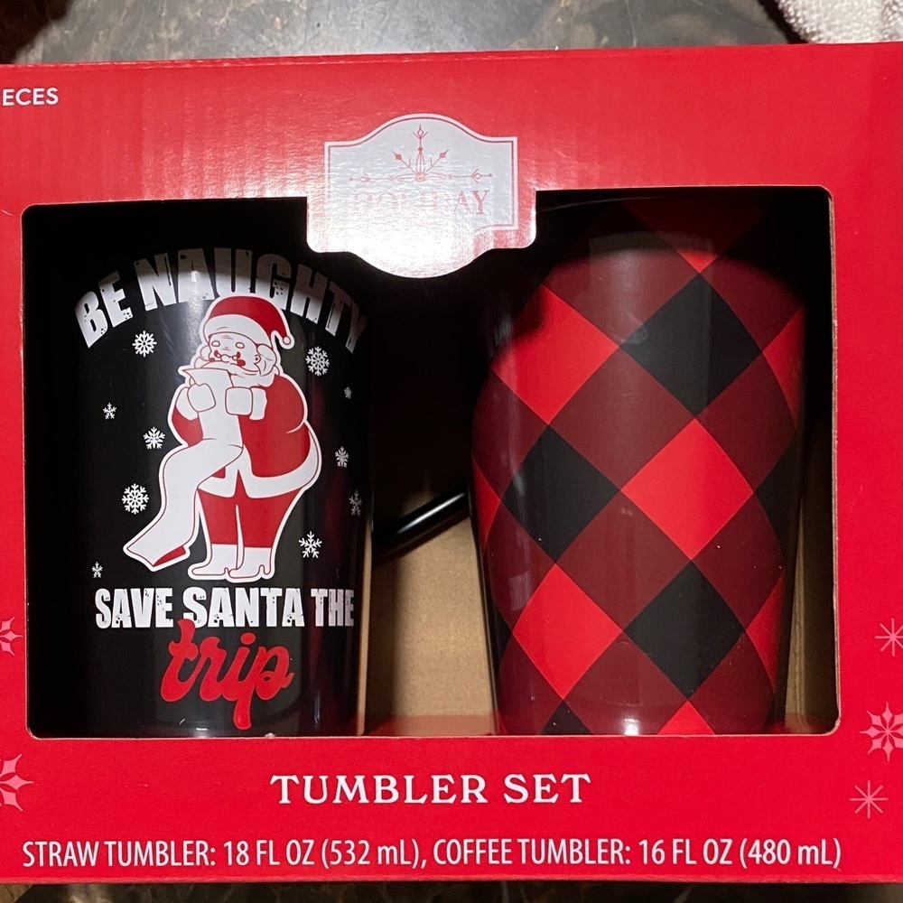 Holiday  Tumbler Set with Santa Design